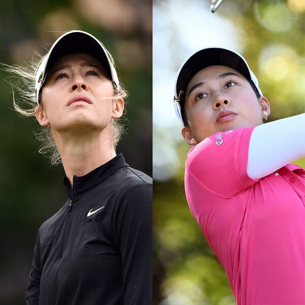 2025년 미국여자프로골프(LPGA) 투어 메이저 골프대회 아문디 에비앙 챔피언십에 출전한 세계랭킹 1위 넬리 코다, 우승 경쟁에 뛰어든 지노 티띠꾼. 사진제공=MILLEREAU Philippe_아문디 에비앙 챔피언십 2025