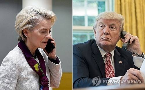 우르줄라 폰 데어 라이엔 폰데어라이엔 EU 집행위원장(왼쪽)과 트럼프 미국 대통령. AFP 연합뉴스