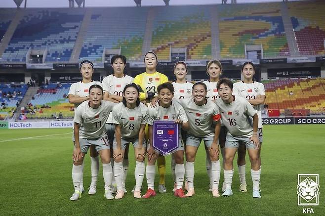 [서울=뉴시스]중국 여자축구대표팀. (사진=대한축구협회 제공)