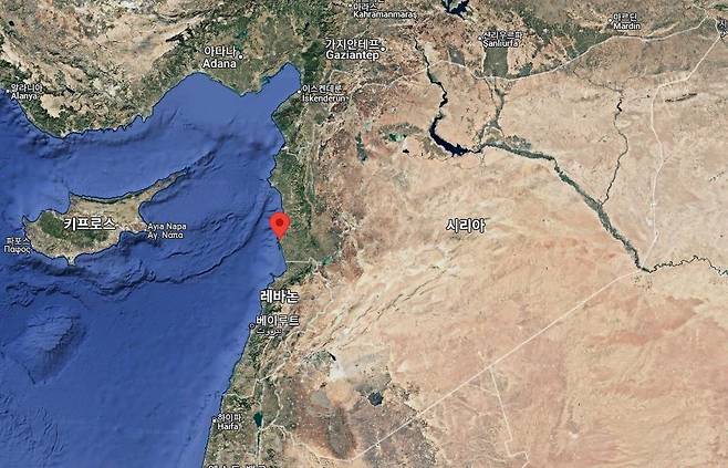 시리아 제2항구도시 타르투스 [구글지도 캡처. 재판매 및 DB 금지]