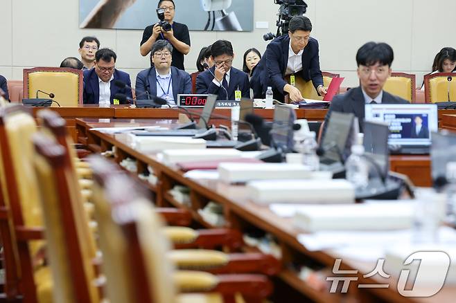 14일 오전 서울 여의도 국회 과학기술정보방송통신위원회에서 배경훈 과학기술정보통신부 장관 후보자 인사청문회가 파행되고 있다.  2025.7.14/뉴스1 ⓒ News1 안은나 기자