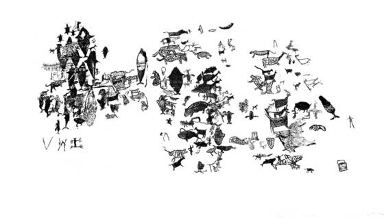 김호석 화백이 연구용으로 소장하고 있는 반구대 암각화 탁본 자료. [사진 김호석]