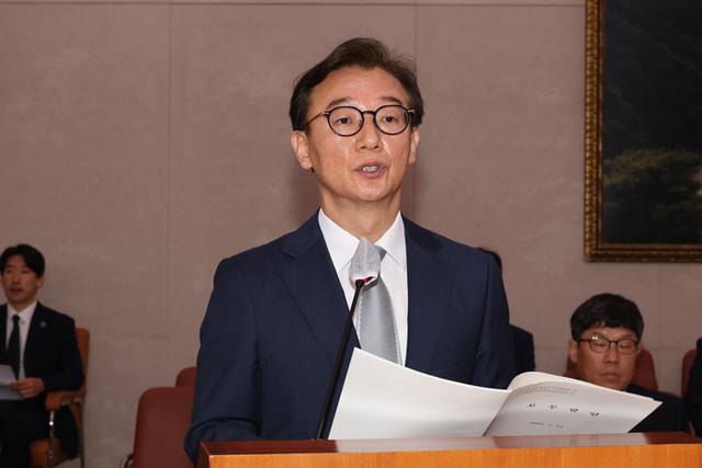 ▲ 전재수 해양수산부 장관 후보자가 14일 서울 여의도 국회 농림축산식품해양수산위원회 전체회의에서 열린 인사청문회에서 발언하고 있다.  연합뉴스