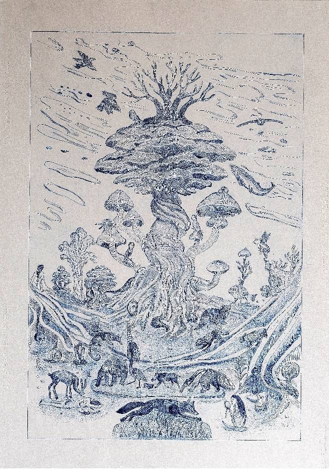 숨의 그물 100*70mm   드라이포인트 2025