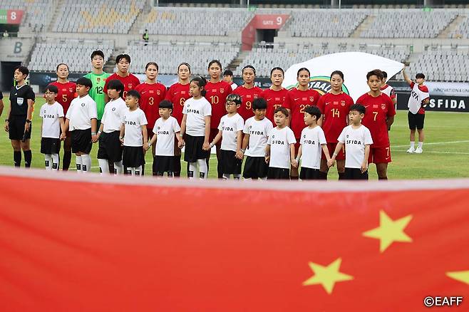 13일 화성종합경기타운에서 열린 2025 동아시아축구연맹(EAFF) E-1 챔피언십(동아시안컵) 여자부 2차전 대만전에 나선 중국 여자축구대표팀 선수들. /사진=EAFF 제공