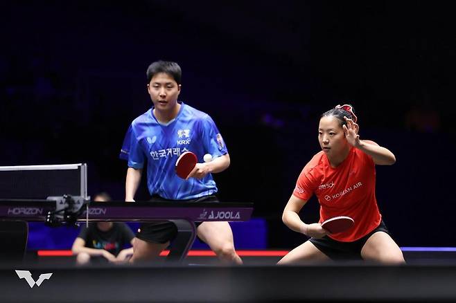 WTT 미국 스매시 혼합복식의 신유빈(오른쪽)과 임종훈  [WTT 인스타그램 캡처. 재판매 및 DB 금지]