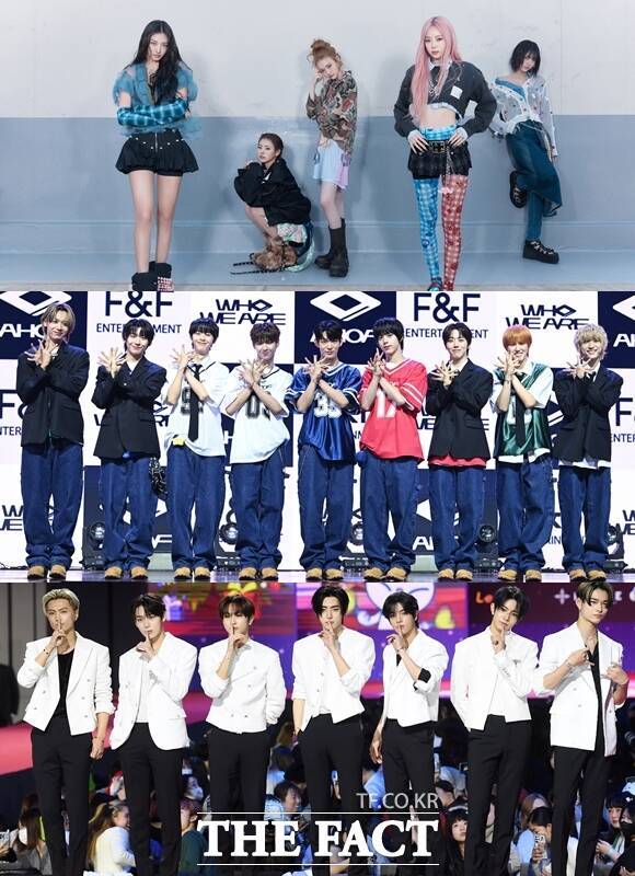 미야오 아홉 엔하이픈(위쪽부터)이 '2025 더팩트 뮤직 어워즈'를 빛낸다. /더블랙레이블, 더팩트 DB