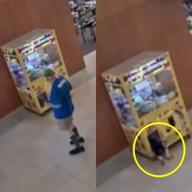 미국 오하이오주 문화센터에서 어린 남자아이가 인형뽑기 기계 안에 들어갔다가 무사히 구조됐다. X 및 유튜브 @WDTNTV, WCPO 9 갈무리