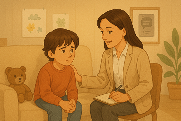 소아 우울증 치료과정 일러스트레이션. [사진=온병원]