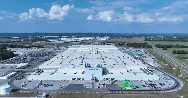 LG에너지솔루션과 GM의 배터리 합작법인 얼티엄셀즈의 미국 테네시주 스프링힐 생산라인 모습. LG에너지솔루션 제공