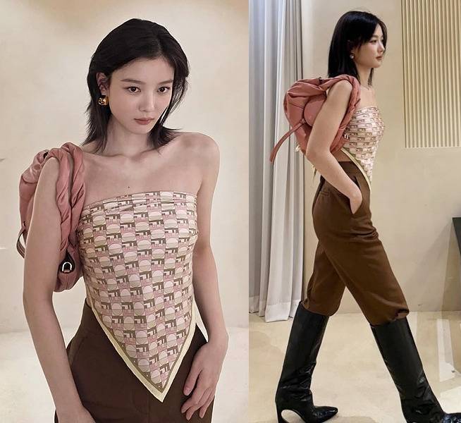 김유정이 과감한 스카프탑 스타일링으로 또 한 번 ‘독보적 미모’를 증명했다.사진=김유정 SNS