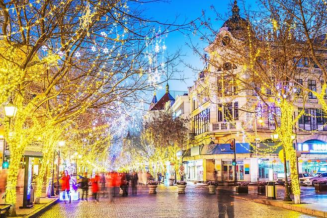 안중근 의사의 거삭 있었던 하얼빈. 서양풍의 건물이 즐비한 이 도시의 중심 거리의 현재 모습