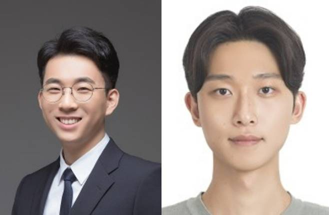 사진 왼쪽부터 이현욱 교수,  정순재 연구원(제1저자). UNIST 제공