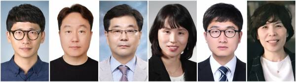 (왼쪽부터) 박문재, 김곤우, 이종대, 박진희, 민경덕, 김은영 교수.