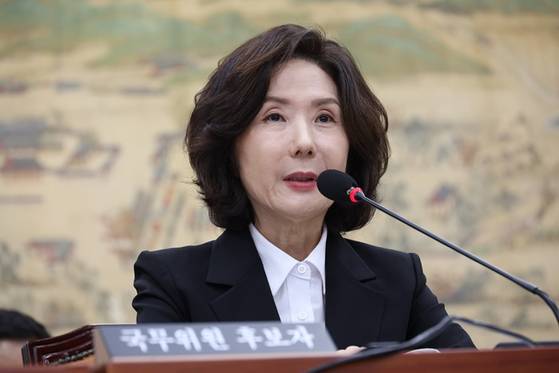 이진숙 사회부총리 겸 교육부 장관 후보자가 오늘(16일) 서울 여의도 국회 교육위원회에서 열린 인사청문회에서 의원 질의에 답변하고 있다. 〈사진=연합뉴스〉