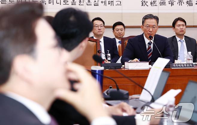 정성호 법무부 장관 후보자가 16일 오전 서울 여의도 국회 법제사법위원회에서 열린 법무부 장관 후보자 인사청문회에서 의원 질의에 답변하고 있다. 2025.7.16/뉴스1 ⓒ News1 김민지 기자