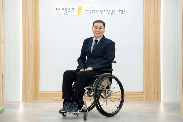 (사)한국희귀·난치성질환연합회장​ 김재학 회장./사진=김지아 객원기자