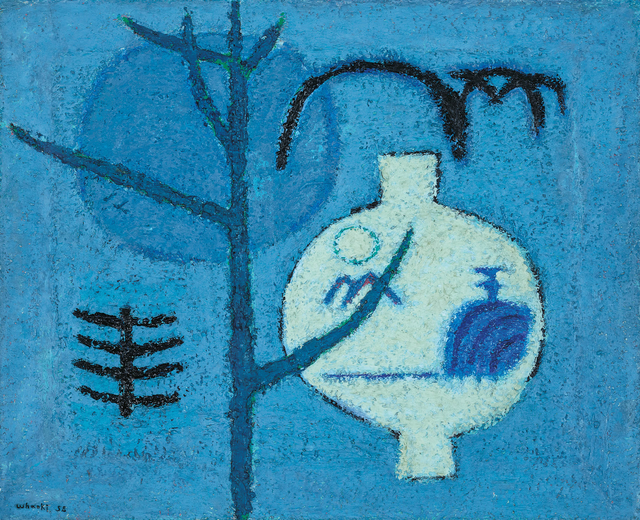 김환기 Kim WhanKi 1913 - 1974, 항아리, oil on canvas , 50×60.6cm, 1958년작.  케이옥션 제공
