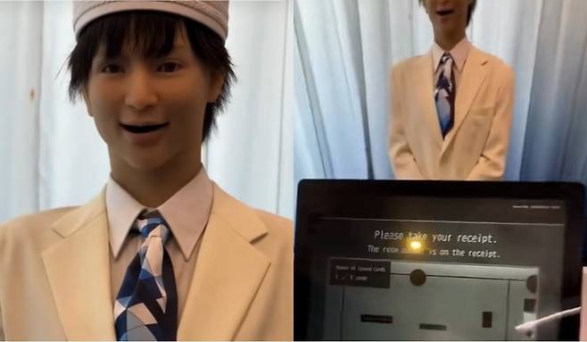 일본 헨나호텔의 로봇 직원들. [틱톡 갈무리]