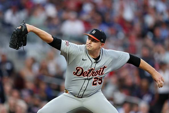 타릭 스쿠발(디트로이트)이 16일 메이저리그 올스타전에 선발 등판해 공을 던지고 있다. 게티이미지