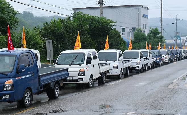 송전선로 반대 차량 시위 [독자 제공. 재판매 및 DB금지]