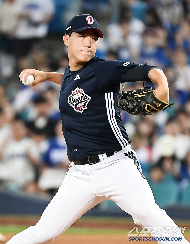 17일 대구 라이온즈파크에서 열린 두산-삼성전. 김유성이 투구하고 있다. 대구=정재근 기자 cjg@sportschosun.com/2025.6.17/
