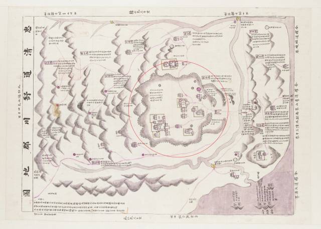 고지도 속의 서천 읍성 모습.