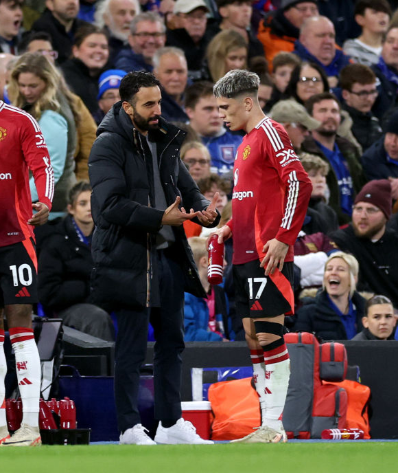 맨체스터유나이티드 후벵 아모링 감독, 알레한드로 가르나초. 게티이미지.