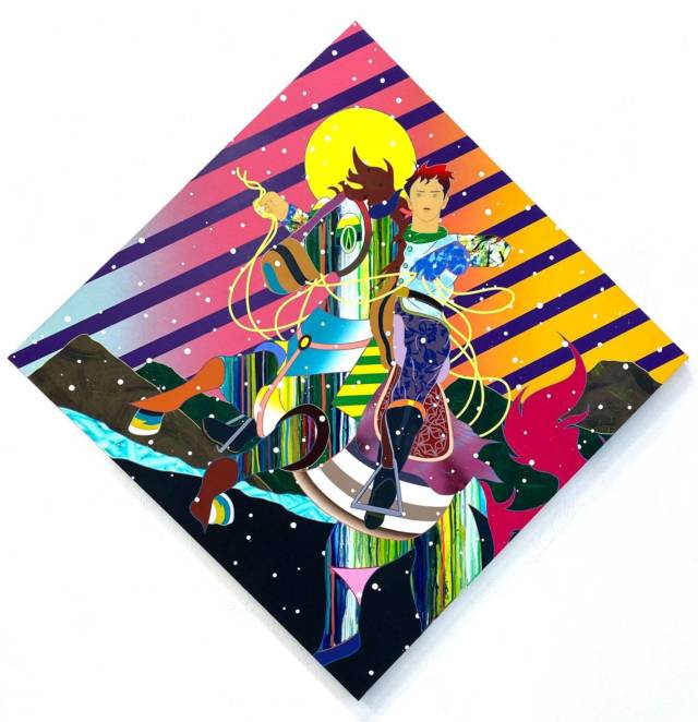 Tomokazu Matsuyama, TBD 2024, 2024, Acrylic and mixed media on canvas, 91 x 91 cm. 리안갤러리 제공