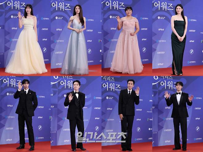 배우 지예은(왼쪽 위부터 시계방향), 하영, 개그맨 이수지, 배우 정은채, 이준영, 이광수, 이준혁, 추영우가 18일 오후 인천 중구 파라다이스시티에서 열린 제4회 청룡시리즈어워즈 레드카펫 행사에 참석해 포토타임을 갖고 있다. 인천=서병수 기자 qudtn@edaily.co.kr /2025.07.18/