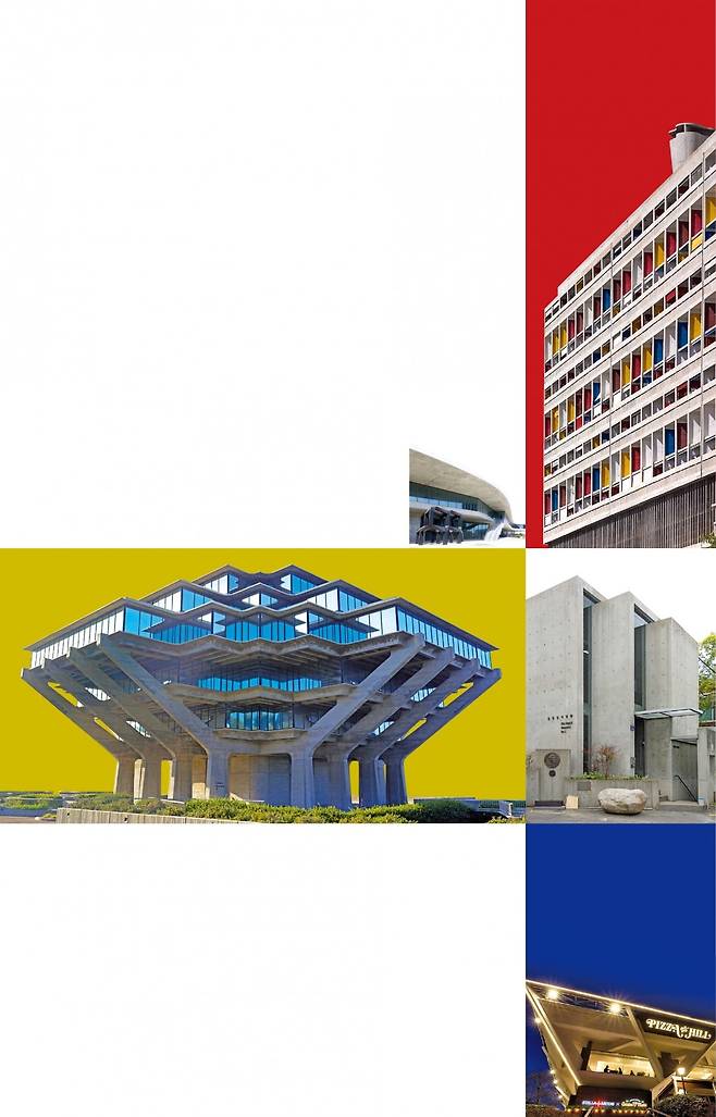 (1) 미국 LACMA  ‘데이비드 게펜 갤러리’  LACMA 홈페이지
(2) 르코르뷔지에가 지은 ‘유니테 다비타시옹’  flickr 
(3) 미국 UC샌디에이고의 가이젤 도서관  위키피디아
(4) 김인철 건축가의 김옥길기념관 이화여대 제공
(5) 서울 비스타 워커힐 호텔 ‘피자힐’  피자힐 홈페이지