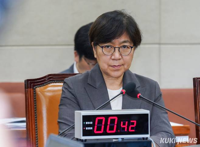 정은경 보건복지부 장관 후보자가 18일 서울 여의도 국회에서 열린 인사청문회에 참석했다. 유희태 기자