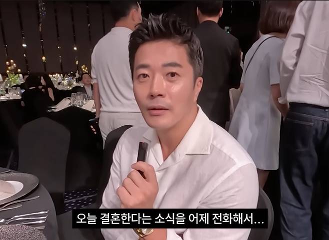 권상우가 김준호 김지민 결혼식에 참석해 축하 메시지를 남겼다. /사진=유튜브 갈무리