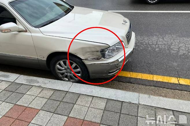 경기 부천시 소사초등학교 인근에서 인도로 돌진한 차량 모습. /사진=뉴시스(부천소방서 제공)