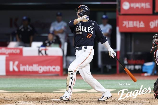 홈런 날리는 한화 이글스 채은성 [한화 이글스 제공. 재배포 및 DB 금지]