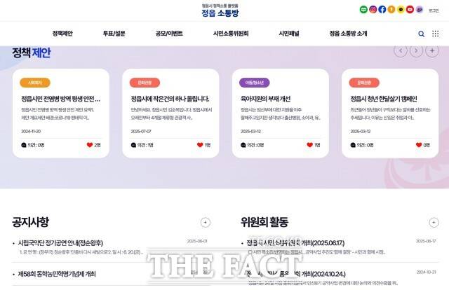 시민소통실을 통해 접수된 민원의 내용은 단순한 생활 불편부터 제도 개선 요구까지 폭넓게 분포하고 있다. 이 중에서도 특히 제도 개선과 관련한 민원이 주목받았다. / 정읍시