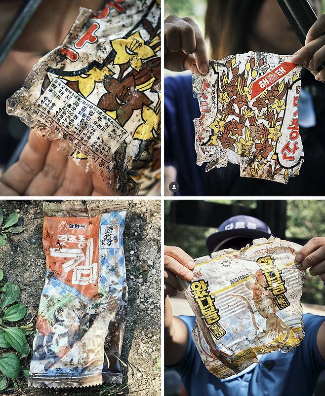 지리산에서 발굴한 1970~80년대 유물급 쓰레기들. 사진 클린하이커스