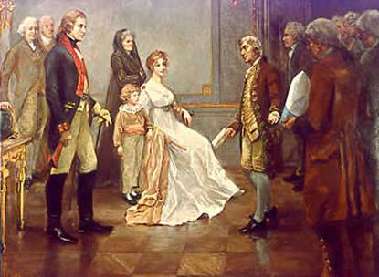 “제 결혼 좀 어떻게...” 프로이센 왕에게 인사하는 아하르트(흰 머리).