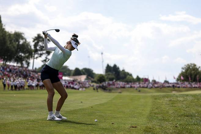 그레이스 김의 4번 하이브리드 샷.(사진=AFPBBNews)