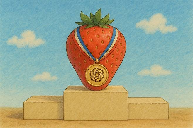 오픈AI 연구자 알렉산더 웨이가 엑스에 자사 모델의 성과를 알리는 글과 함께 올린 이미지. 엑스 캡처