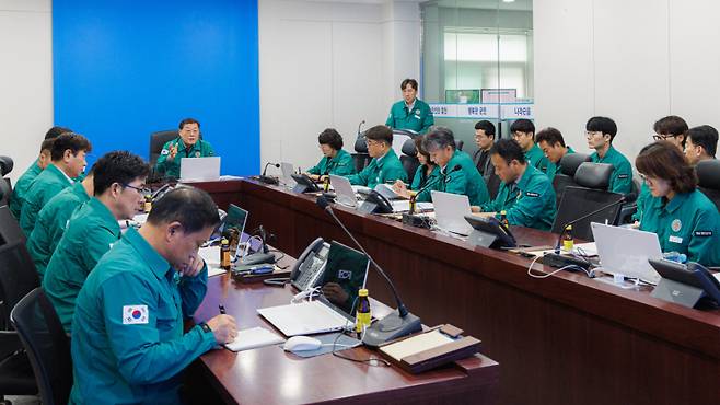 합천군 집중호우 대통령 주재 대처상황 점검회의 장면