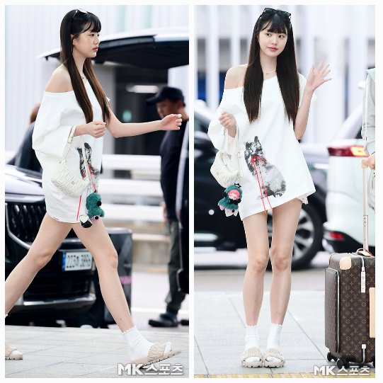 장원영이 파리 출국길에서도 남다른 발끝 패션으로 시선을 사로잡았다. 사진=김영구 기자