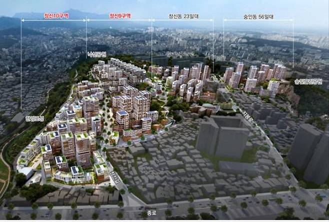 서울시가 추진하는 서울 종로구 창신동 일대 재개발 사업 조감도. 서울시 제공