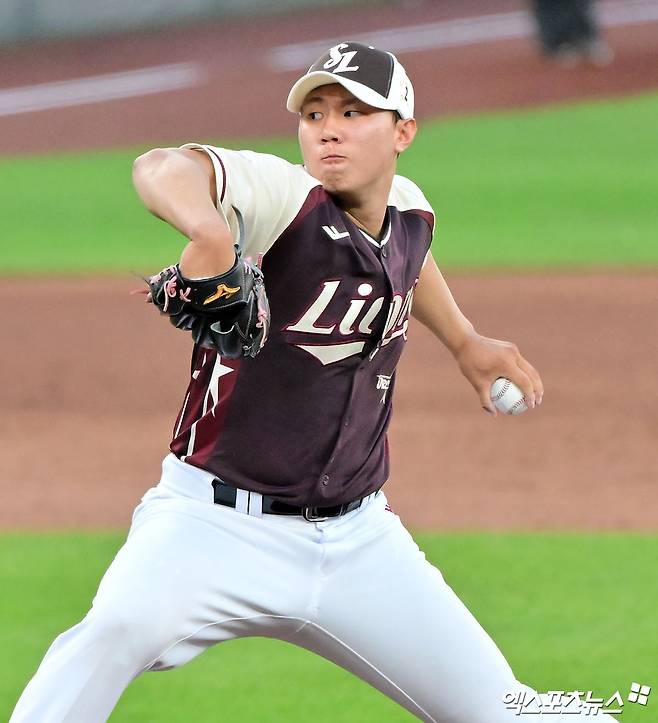 삼성 라이온즈 배찬승이 지난 12일 KBO 올스타전에 등판해 투구하고 있다. 엑스포츠뉴스 DB