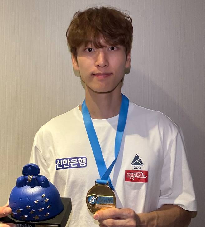 스포츠클라이밍 월드컵 12차 대회 리드에서 금메달을 따낸 이도현 [올댓스포츠 제공. 재판매 및 DB 금지]