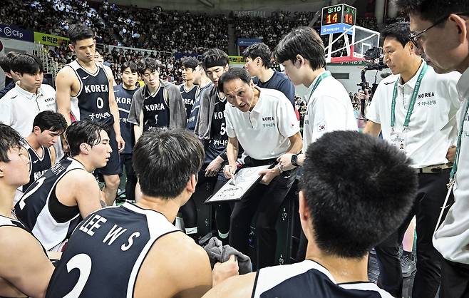 안준호 감독과 대표팀 선수들 [대한민국농구협회 제공. 재판매 및 DB 금지]