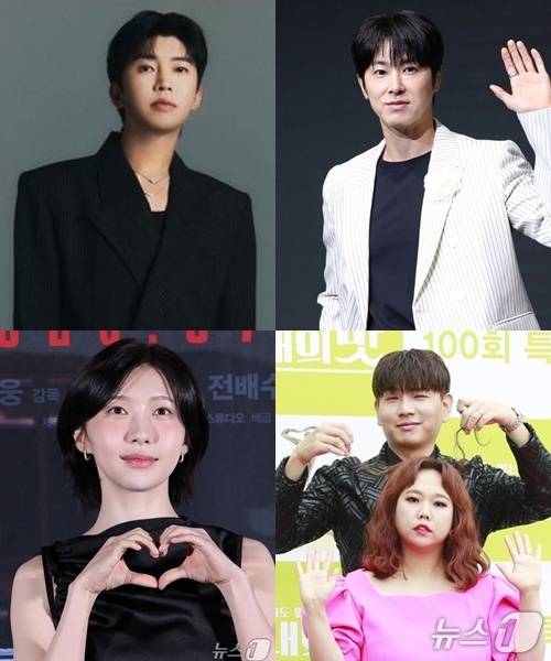 임영웅(왼쪽 위, 시계방향), 유노윤호, 제이쓴 홍현희 부부, 주현영/뉴스1