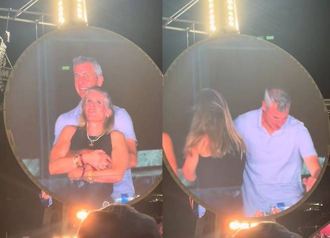 콜드플레이 콘서트 카메라에 잡힌 중년커플. 틱톡.