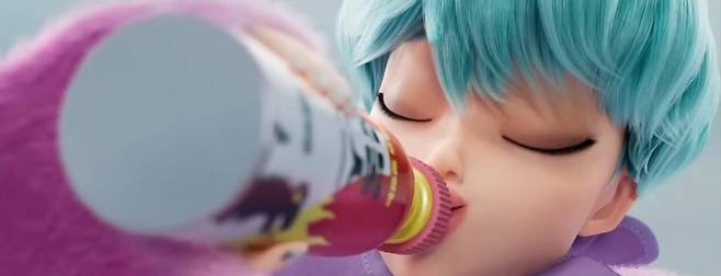 불닭소스로 '매운맛 챌린지(Spicy Challenge)'에 참여하고 있는 보이그룹 '사자 보이즈'의 막내 멤버 베이비 사자. 단순한 음식 소개를 뛰어 넘어 K-푸드 문화 코드를 애니메이션 영화 속에 정교하게 담아냈다. @netfilx