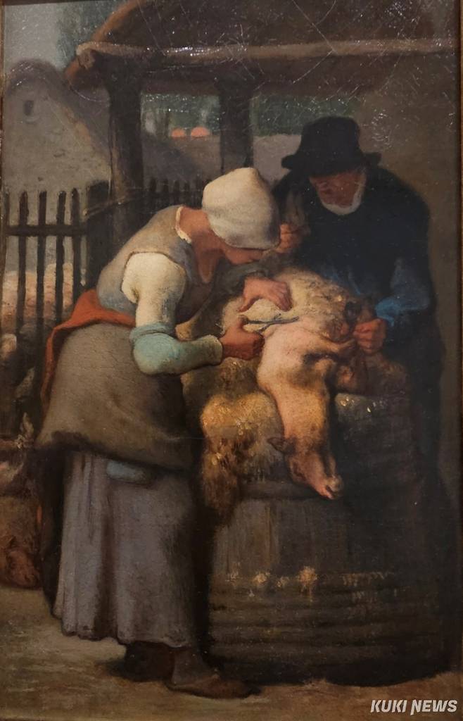 장 프랑수아 밀레, 양털 깎기, 1852~53, 캔버스에 유채, 보스턴 미술관